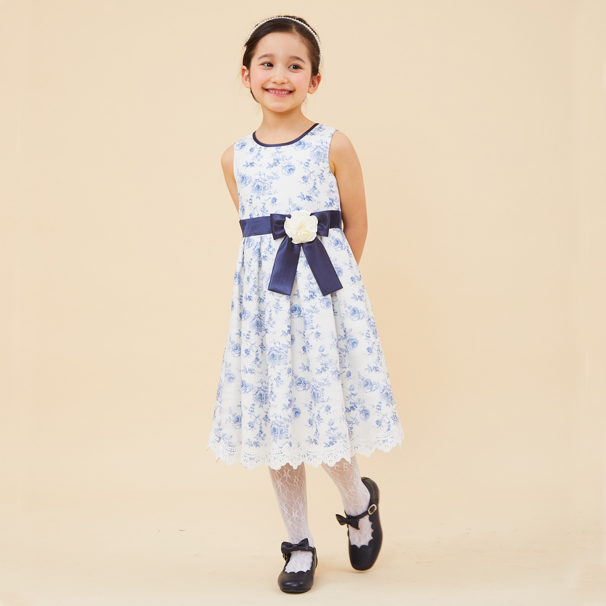 CHOPIN 子供 女の子 ドレス 花柄プリントドレス 120 130cm (8396