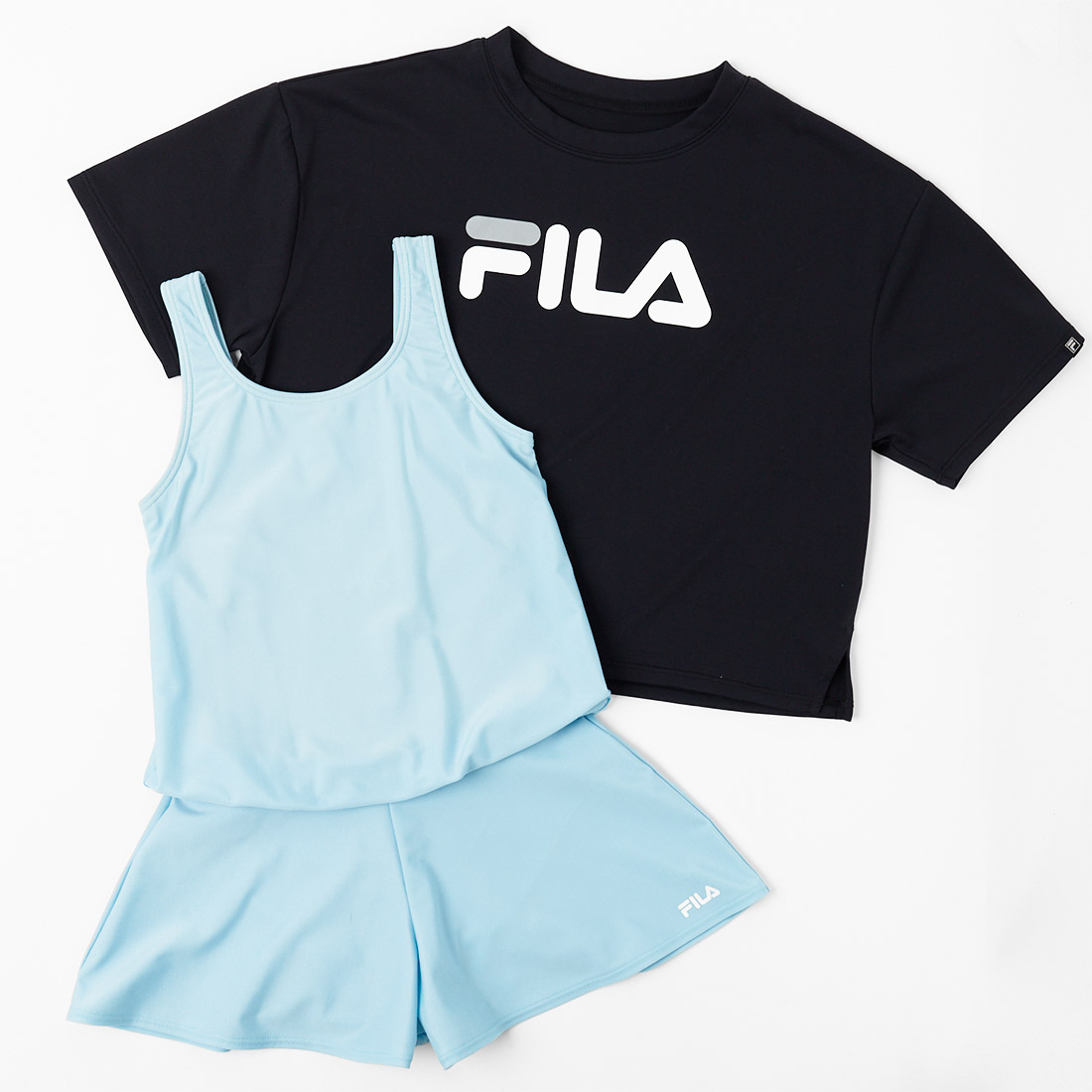 FILA ワンピース水着 Tシャツ付き 130cm 140cm 150cm 160cm 170cm 送料無料 1点のみメール便対象