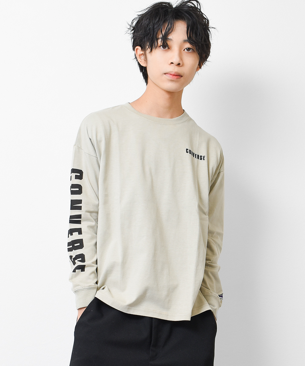 子供服 男の子 CONVERSE 別注 袖ロゴプリント ロングTシャツ 長袖