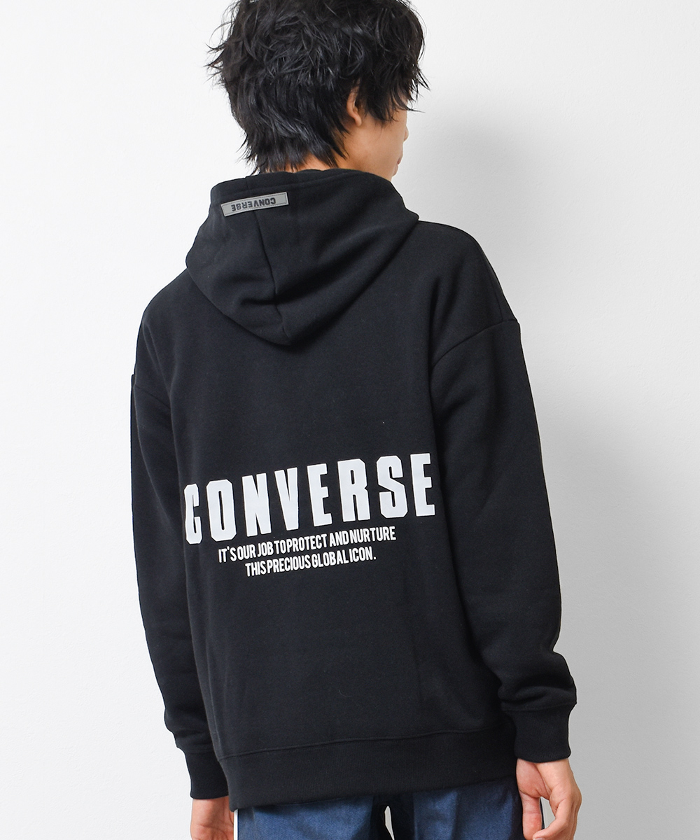 子供服 男の子 CONVERSE 別注裏起毛バックプリントフーディー パーカー