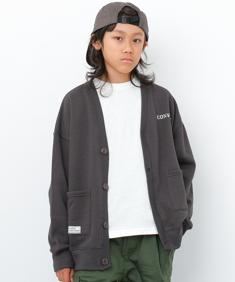 CONVERSE 子供服 男の子 別注 裏起毛 カーディガン アウター