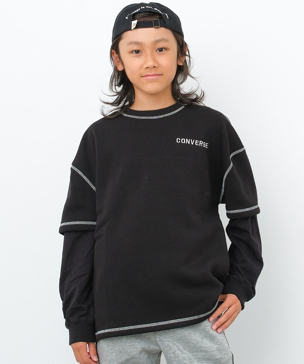 CONVERSE（コンバース） 子供服 男の子 CONVERSE別注 レイヤード風 裏