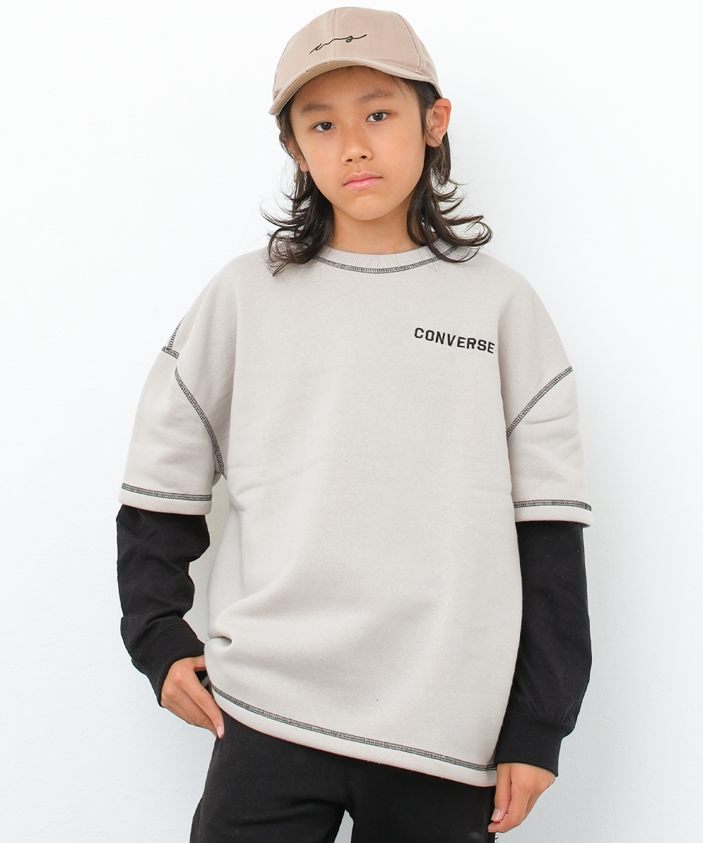 CONVERSE（コンバース） 子供服 男の子 CONVERSE別注 レイヤード風 裏