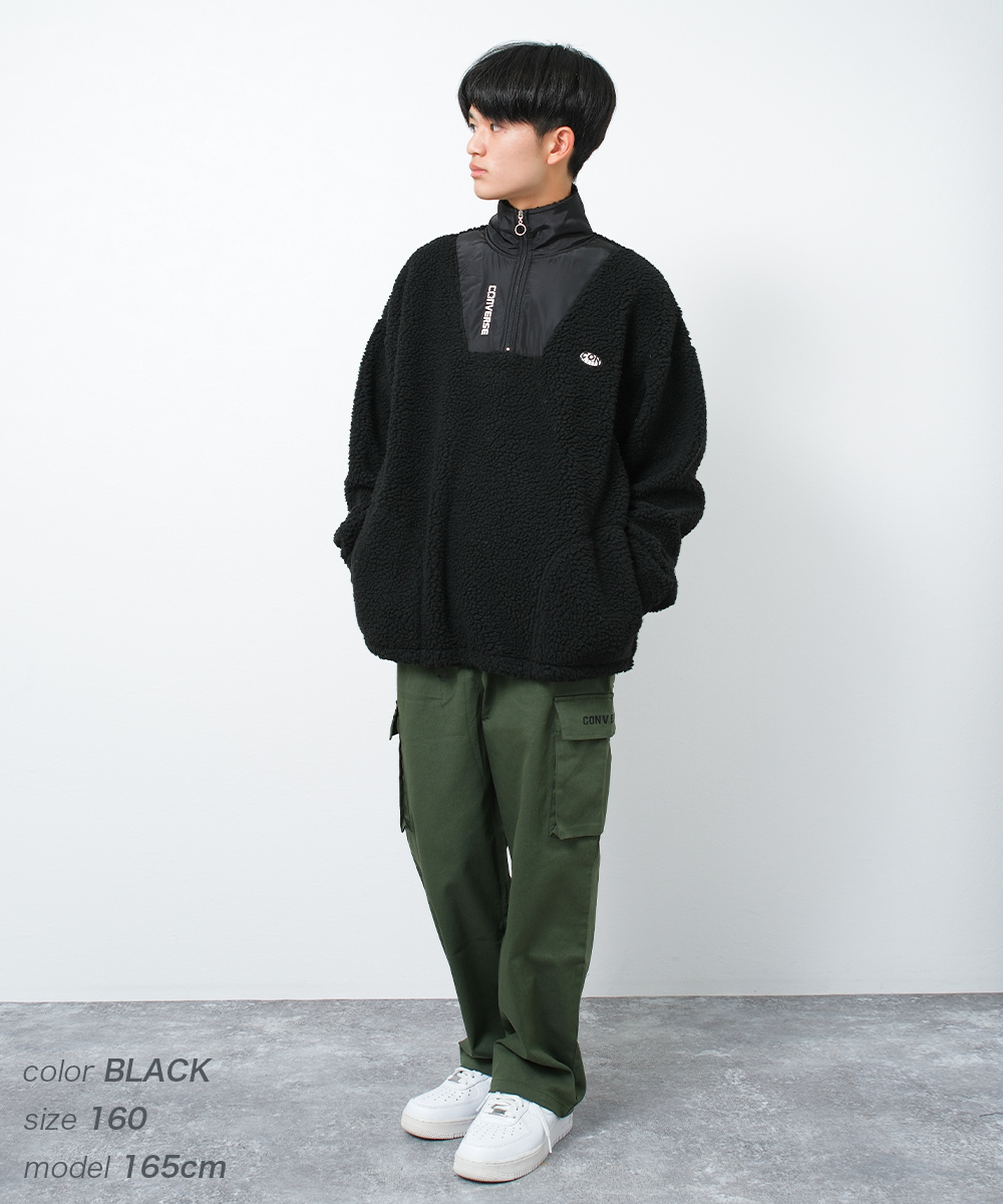 CONVERSE（コンバース） 子供服 男の子 別注 ボア ハーフジップアップ