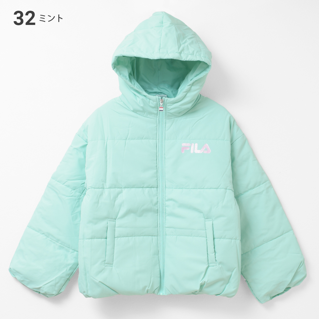 FILA 子供服 女の子 フード付き中綿ジャケット アウター キッズ 小学生 中学生 140 150 160 送料無料 メール便不可