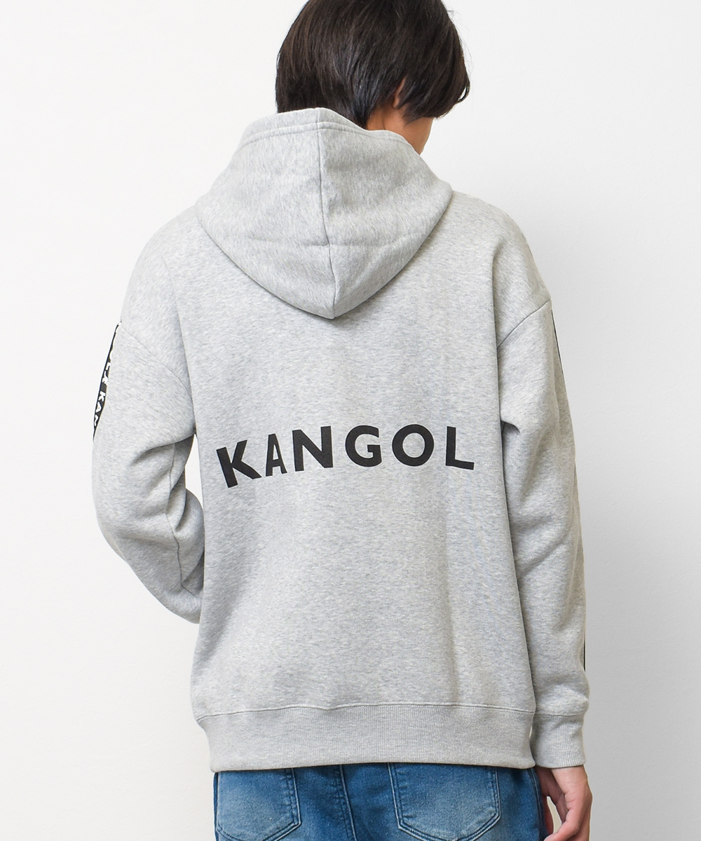 子供服 男の子 KANGOL 別注 裏起毛 袖ライン フーディー ビッグ