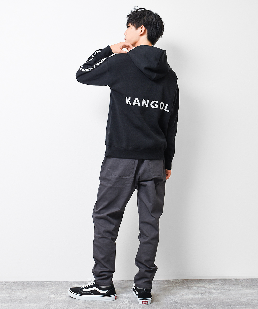 子供服 男の子 KANGOL 別注 裏起毛 袖ライン フーディー ビッグ