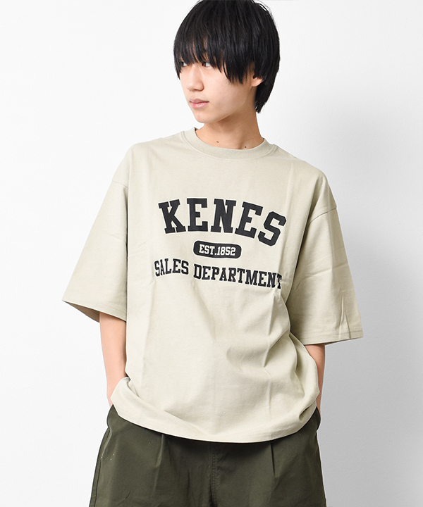 メンズ 夏物 アーチロゴプリント半袖Tシャツ トップス  ゆったり ビッグシルエット 中学生 高校生...