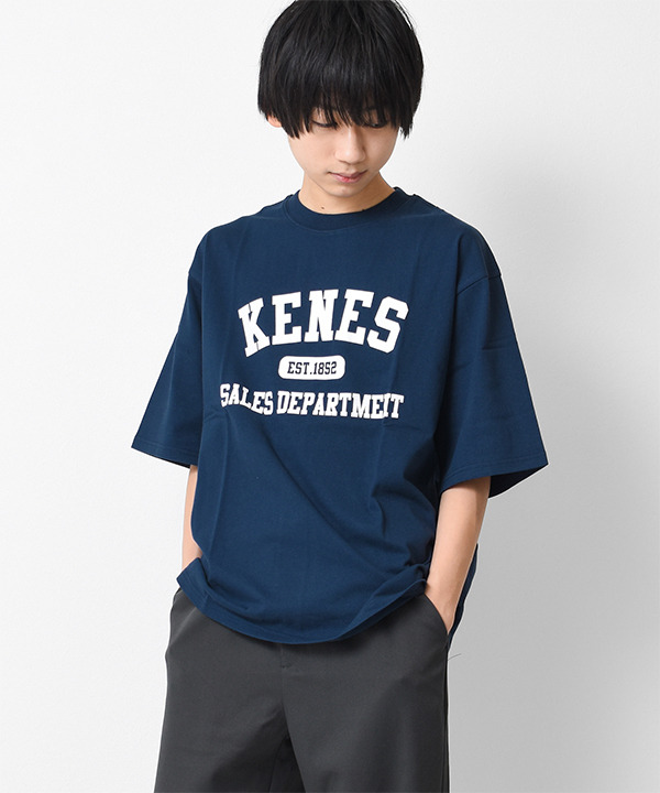 メンズ 夏物 アーチロゴプリント半袖Tシャツ トップス  ゆったり ビッグシルエット 中学生 高校生...