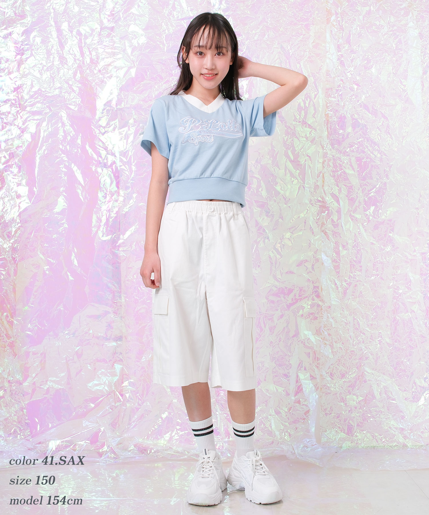 PINK-latte（ピンクラテ） PINK latte SPORT 袖リボン ショート丈T