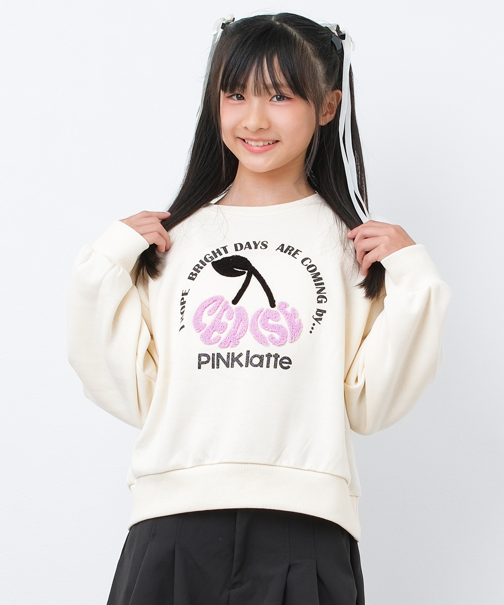 ご購入者様決定[PINK-latte]スウェットワンピース ストライプ 女児