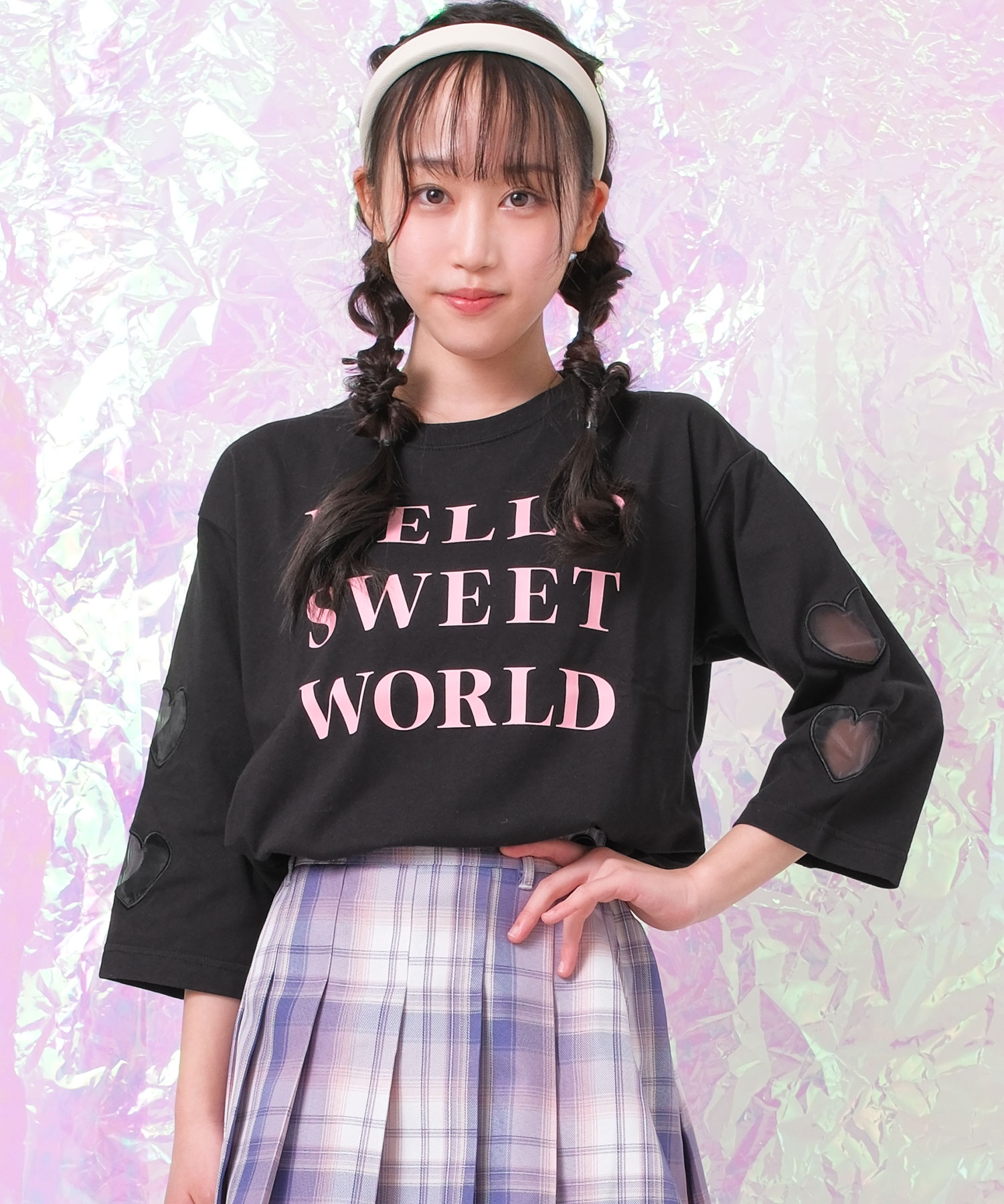 RiCO SUCRE（リコシュクレ） 子供服 女の子 オーガンジーハート 七分袖