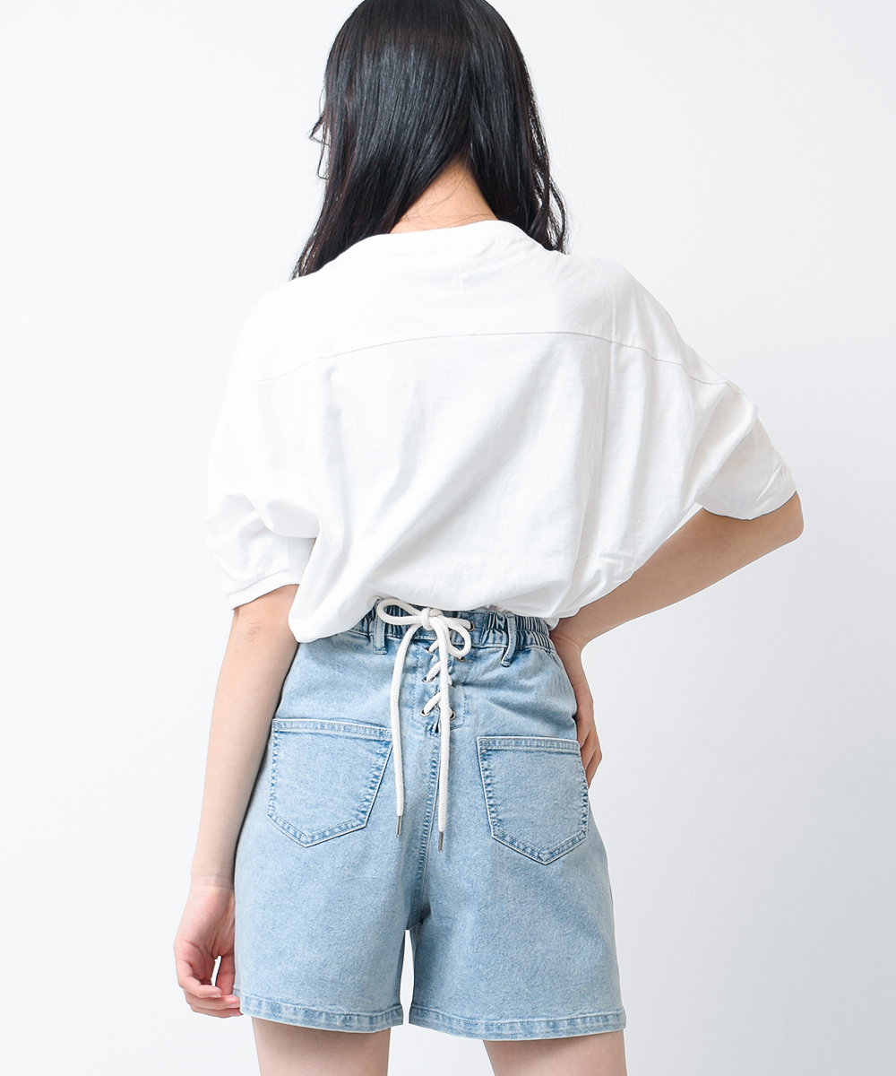 RiCO SUCRE 子供服 女の子 半袖 ドルマン七分袖Tシャツ ロゴ