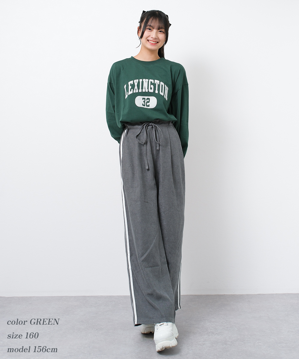 RiCO SUCRE 子供服 女の子 カレッジロゴ ロングTシャツ トップス