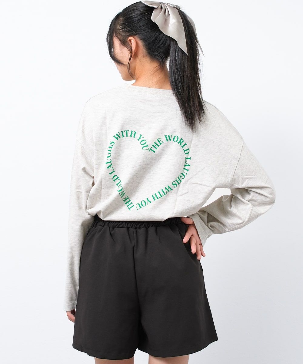 RiCO SUCRE 子供服 女の子 バック ハート ロングTシャツ