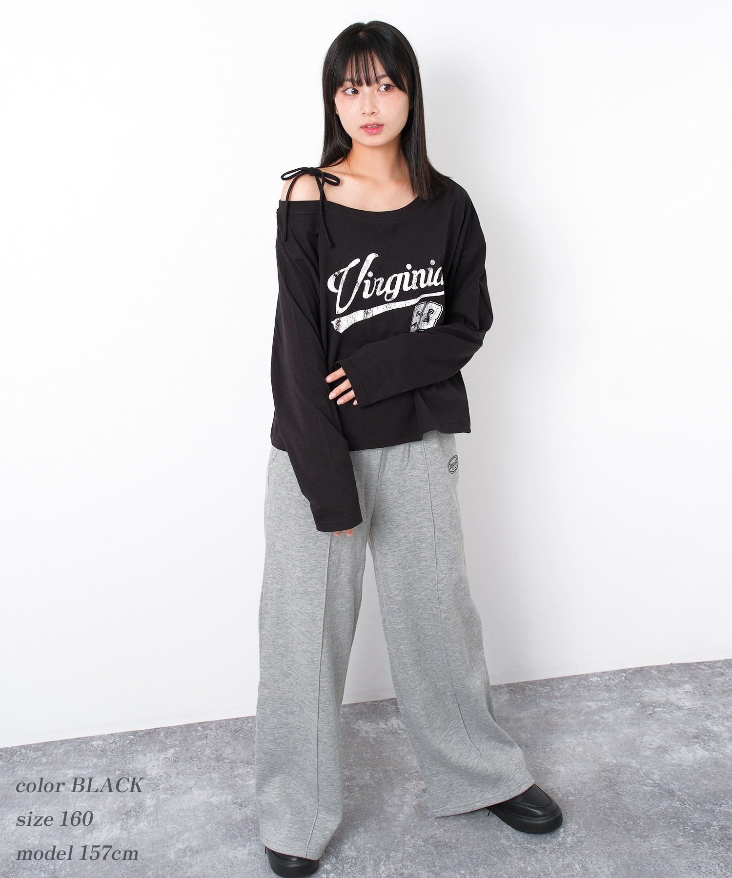 RiCO SUCRE（リコシュクレ） 子供服 女の子 ワンショルロングTシャツ