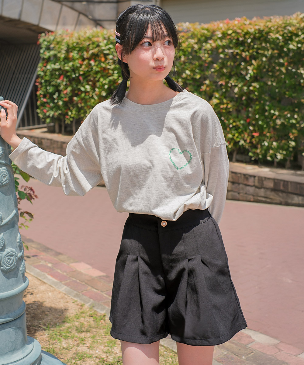 新着 SUCRE RiCO 子供服 タック入りフレアショートパンツ 女の子 パンツ
