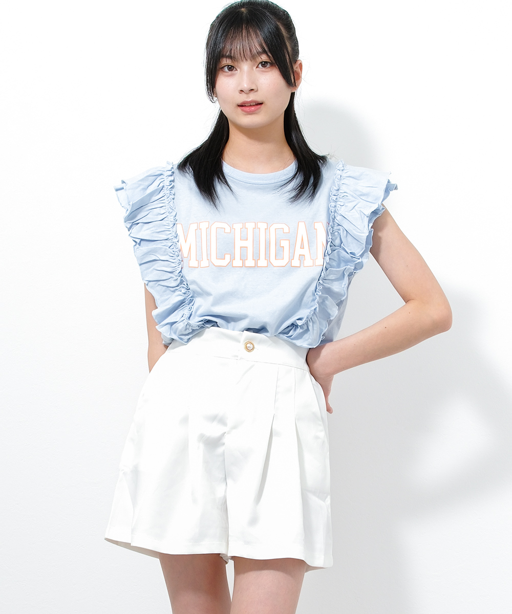 RiCO SUCRE 子供服 女の子 タックフレア ショートパンツ