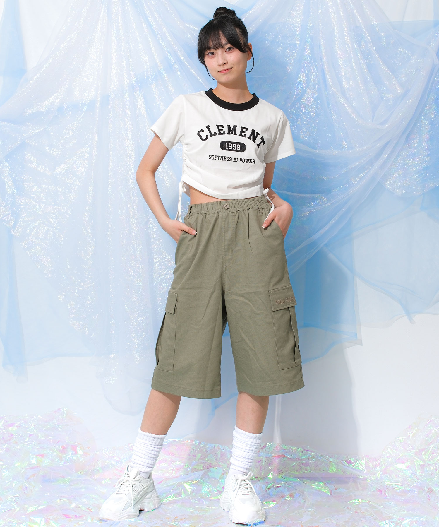 RiCO SUCRE（リコシュクレ） 子供服 女の子 ワークワイドハーフパンツ 