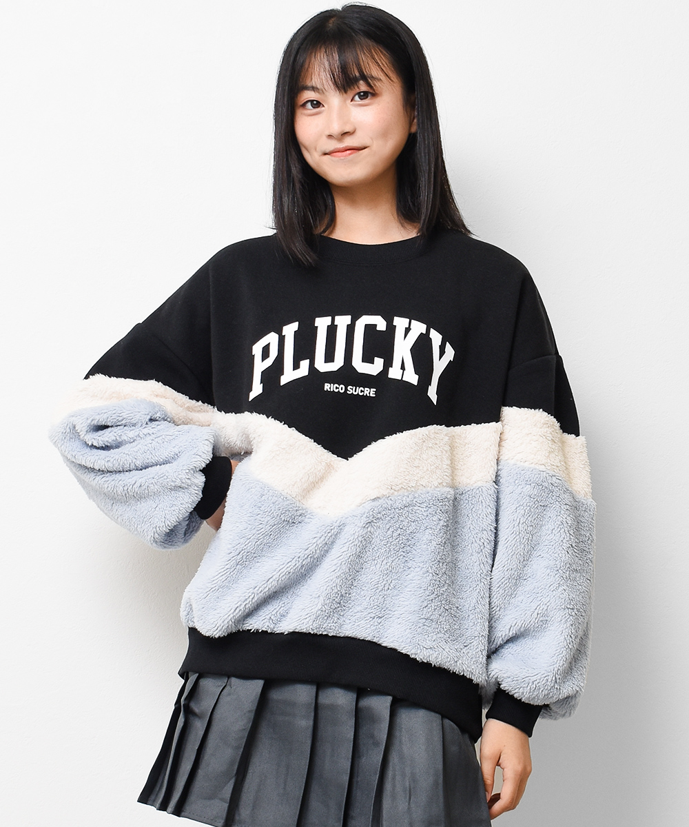 RiCO SUCRE（リコシュクレ） 子供服 女の子 裏起毛 シェブロン ボア