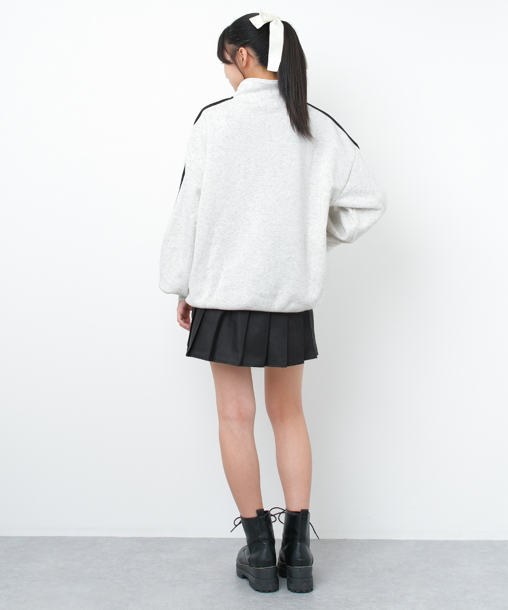 RiCO SUCRE 子供服 女の子 裏起毛 ハーフジップ サイドライン