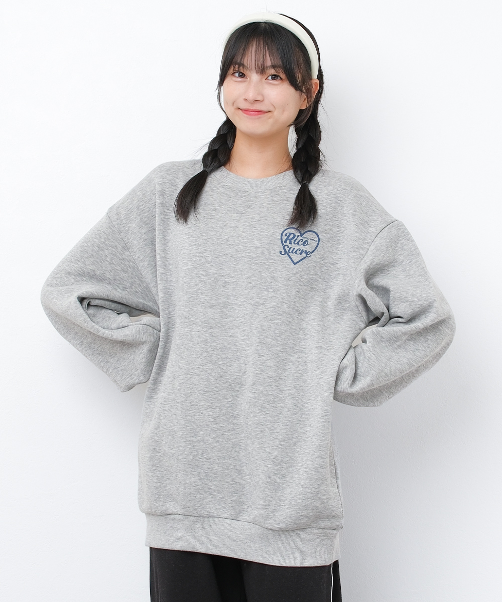 RiCO SUCRE 子供服 女の子 裏起毛 ハートロゴ プリント