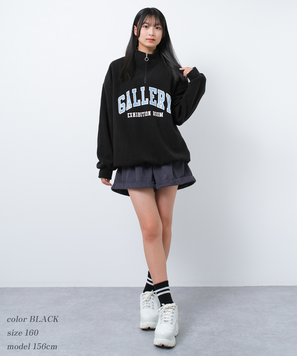 りかちゃん 様 アフロディーテギャング ハーフジップ トラック 刺繍 黒 L. MONO-MART（モノマート）の「【CODDERR】ハーフジップ ロゴ刺繍
