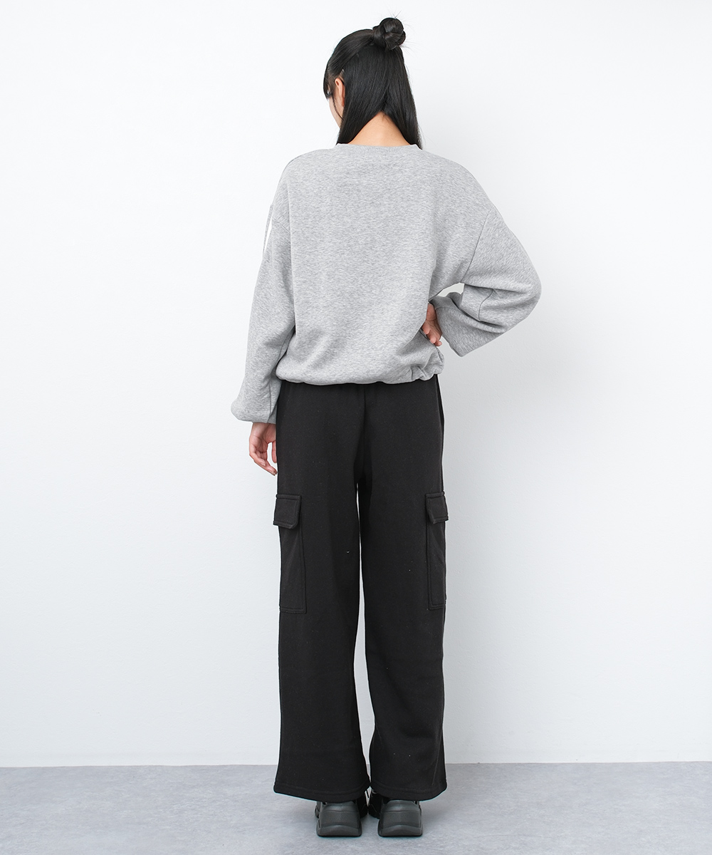 RiCO SUCRE 子供服 女の子 裏起毛 サイドラインプルオーバー