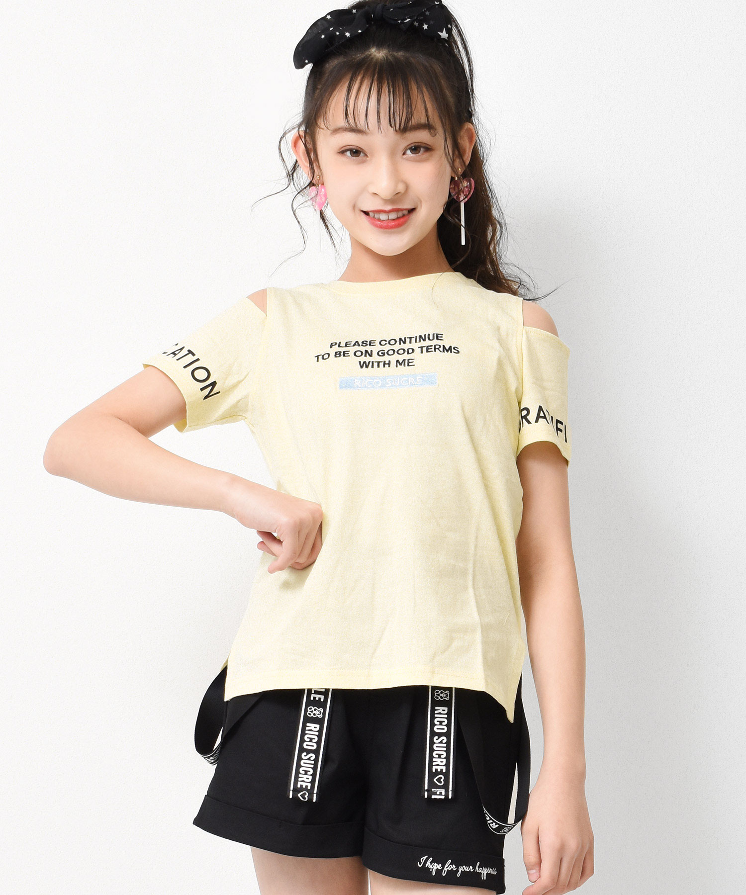 子供服 女の子 肩あき 半袖Tシャツ オープンショルダー トップス 肩出し 中学生 小学生 キッズ 130 140 150 160 165 送料無料 2点までメール便対象｜kids-shushu｜05