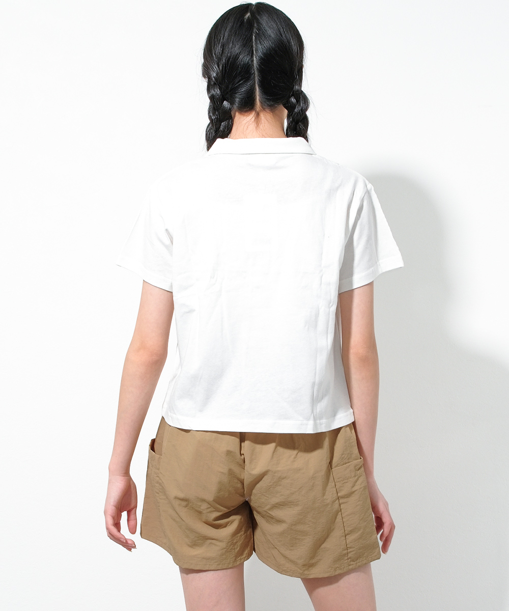 RiCO SUCRE 子供服 女の子 短丈 ハーフジップ 半袖Tシャツ