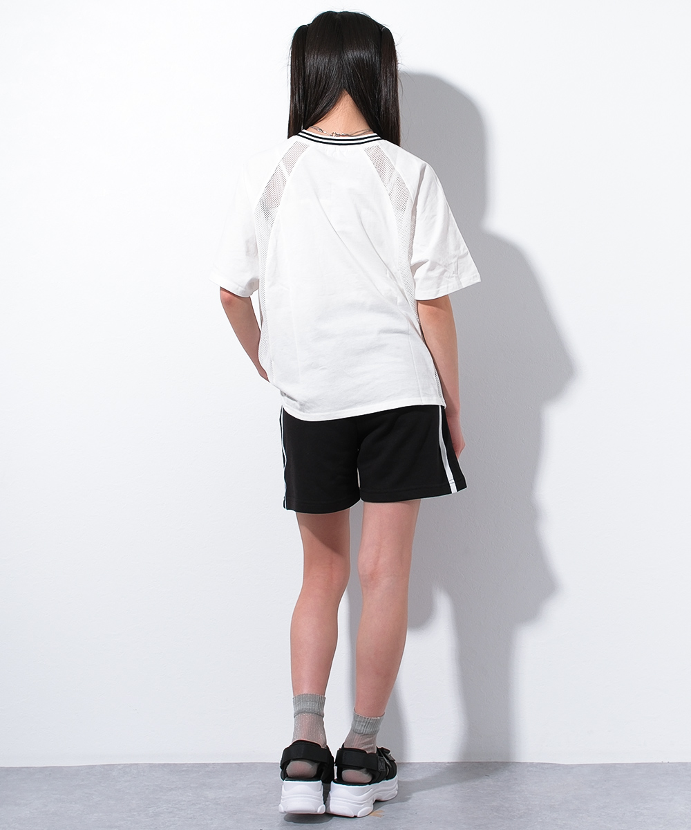 ブランド通販サイトをすべて 子供服 SUCRE RiCO 女の子 半袖Tシャツ ゲーミング メッシュ切替 テープ・マスキングテープ