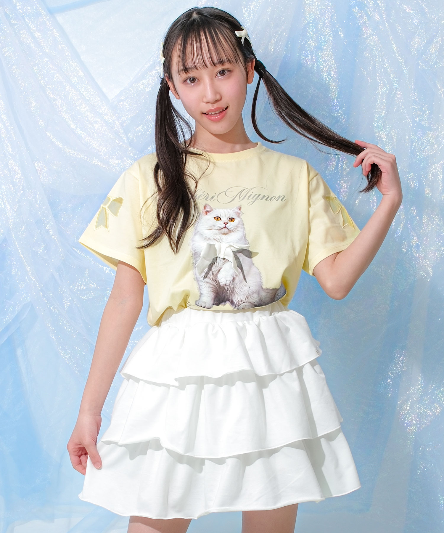 RiCO SUCRE（リコシュクレ） 子供服 女の子 接触冷感 リボン付き 転写