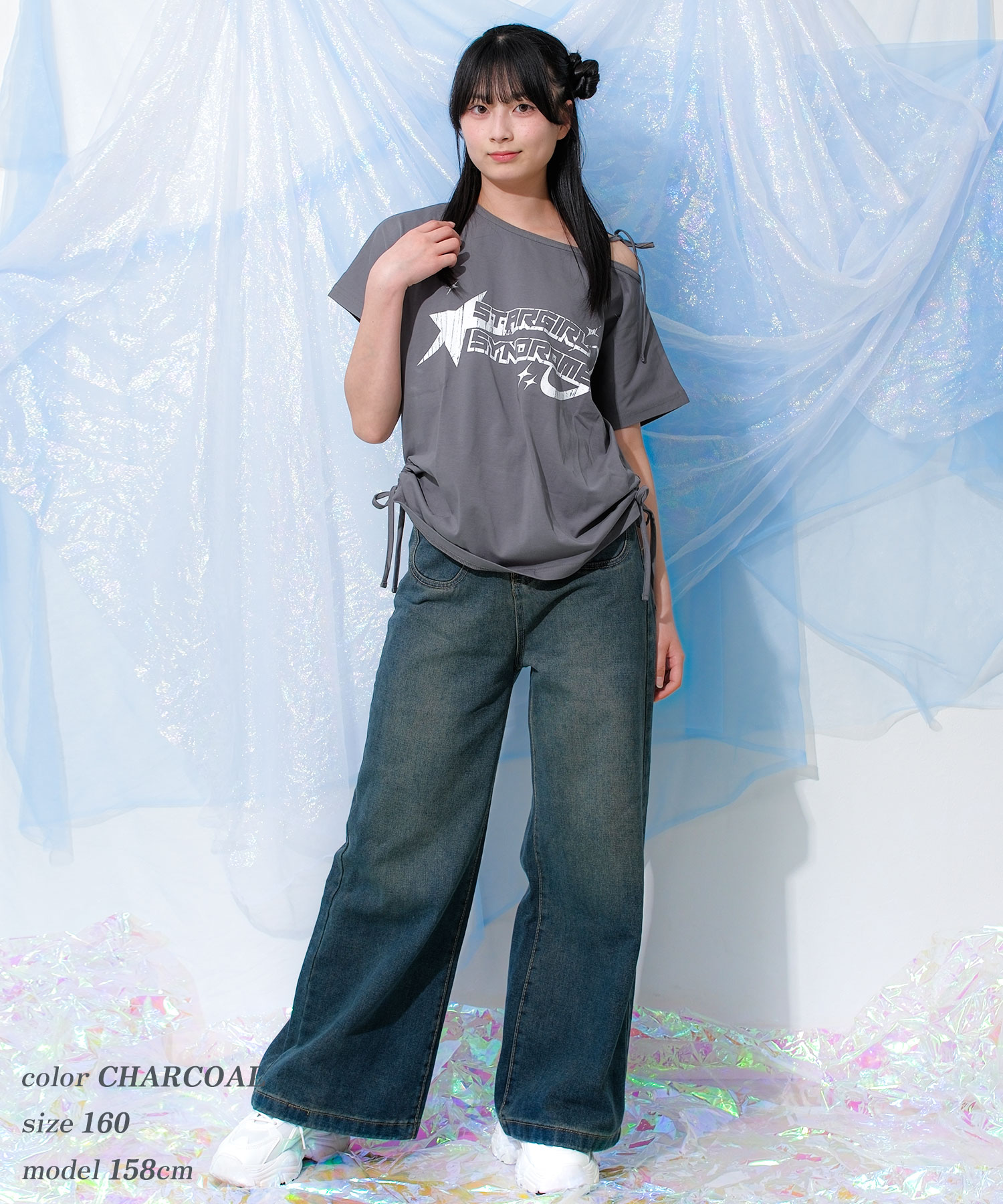 RiCO SUCRE（リコシュクレ） 子供服 女の子 接触冷感 ワンショルダーT 