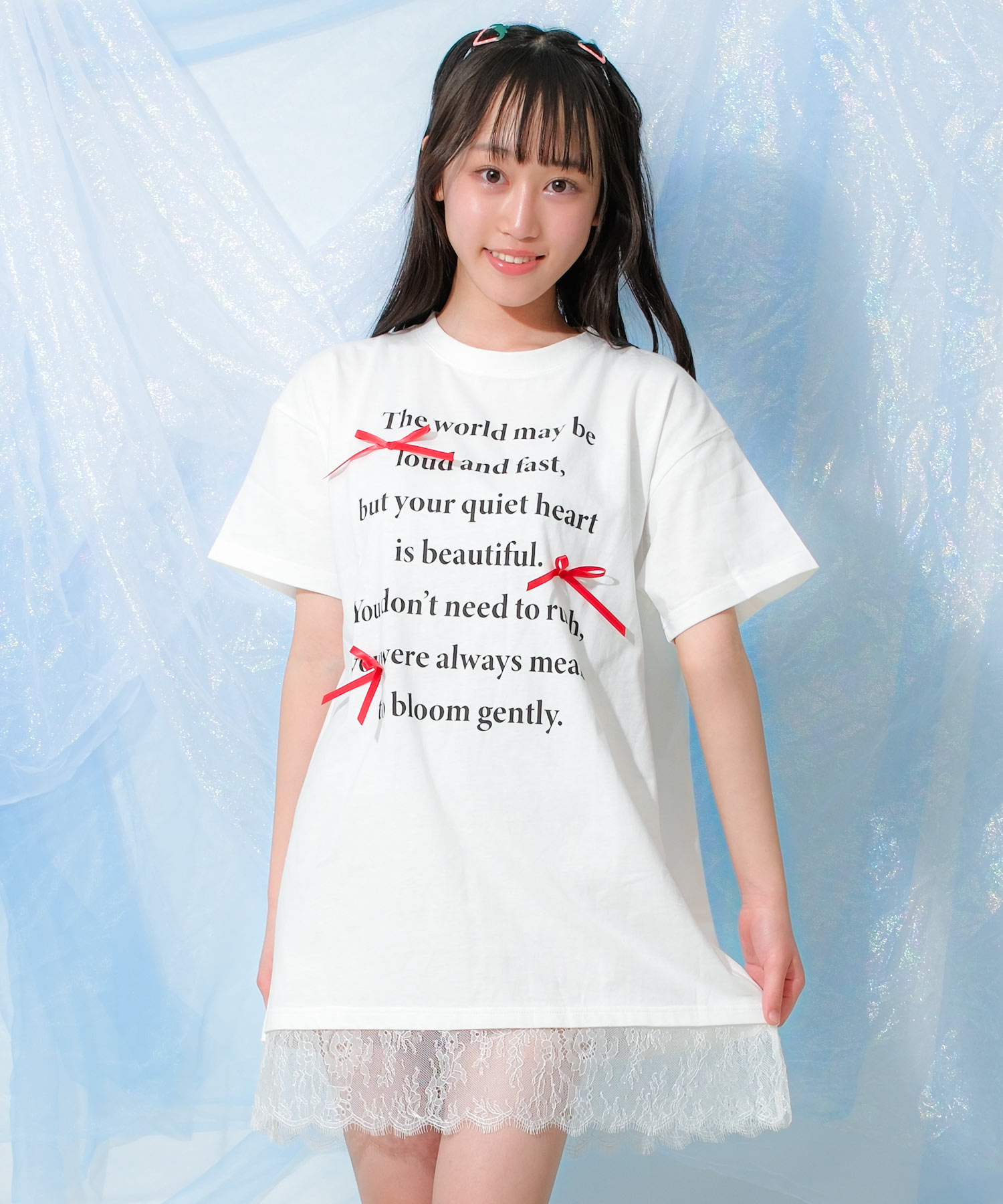 RiCO SUCRE（リコシュクレ） 子供服 女の子 裾レース ワンピース 半袖