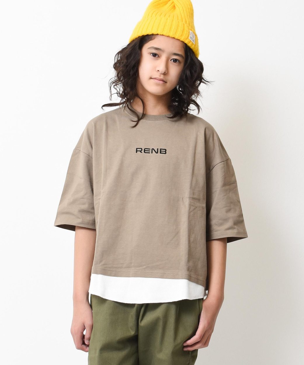 RAT EFFECT 子供服 男の子 半袖Tシャツ 裾レイヤード 五分袖