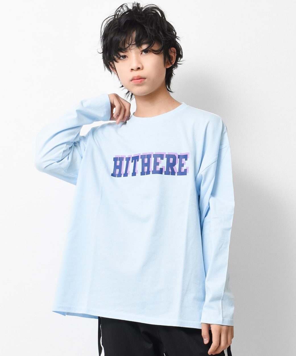 子供服 HITHEREロゴプリントロングTシャツ ファッション