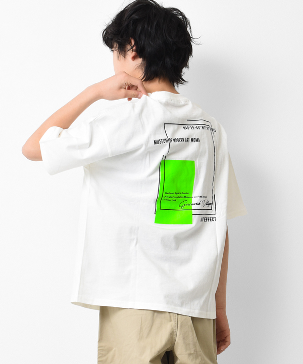 子供服 男の子 ネオンプリント 半袖Tシャツ トップス ゆったり 夏 キッズ 小学生 中学生 150 160 送料無料 2点までメール便対象｜kids-shushu｜02