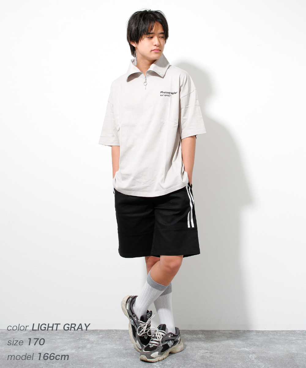 RAT EFFECT 子供服 男の子 ハーフジップ 半袖Tシャツ トップス