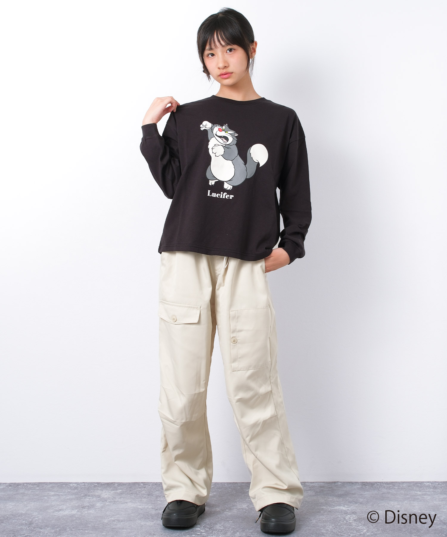 Disney（ディズニー） Tシャツ キッズ シンデレラ ルシファー 猫