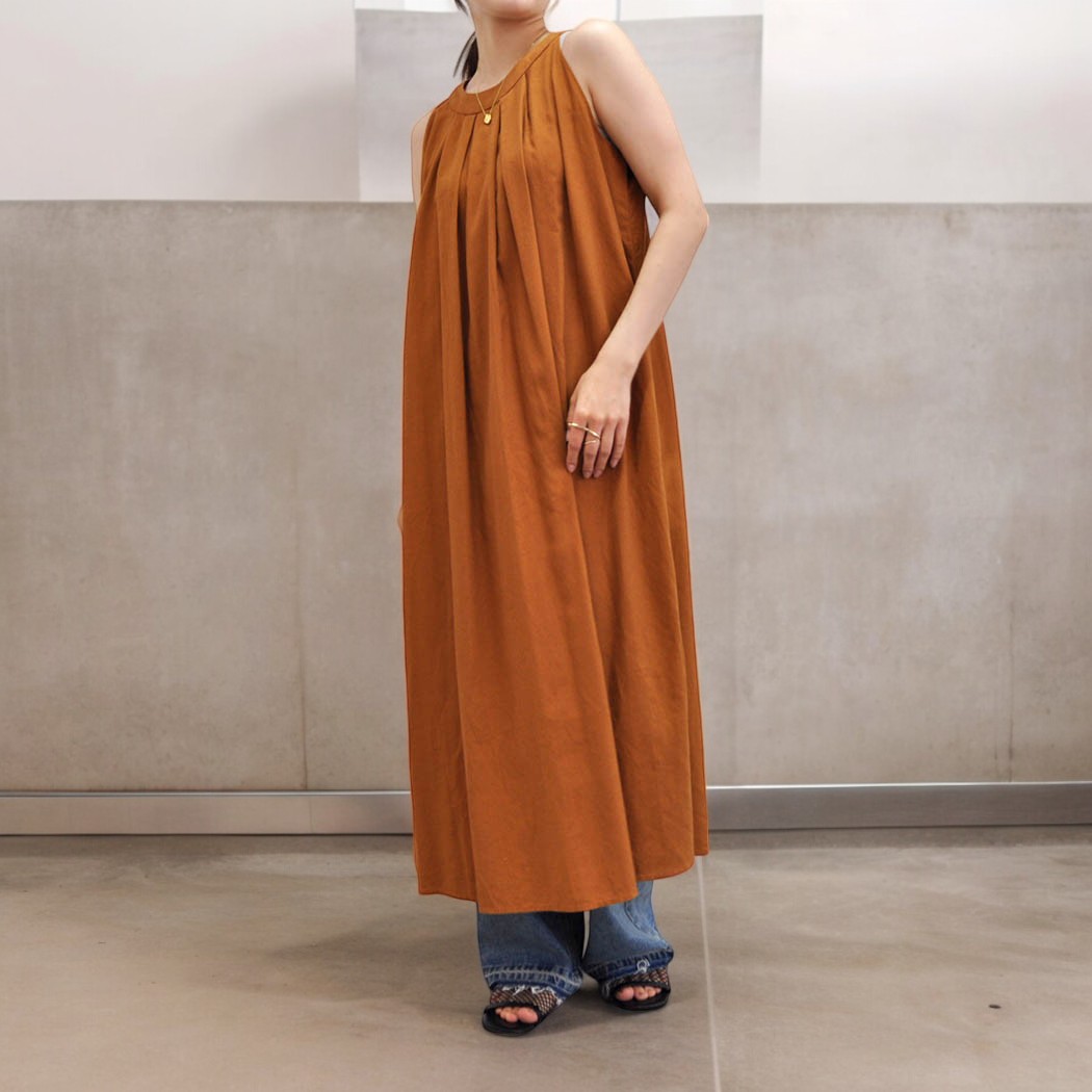 BEIGE, SOULLANS リネン混 ギャザーワンピース ブラウン リネン混フロントギャザーワンピース : bequadro - 通販 - Yahoo