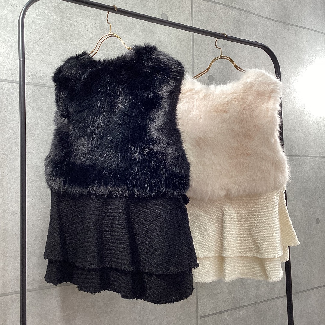 GALENA ツイードコンビファーベスト 型番70042-3107 : bequadro - 通販