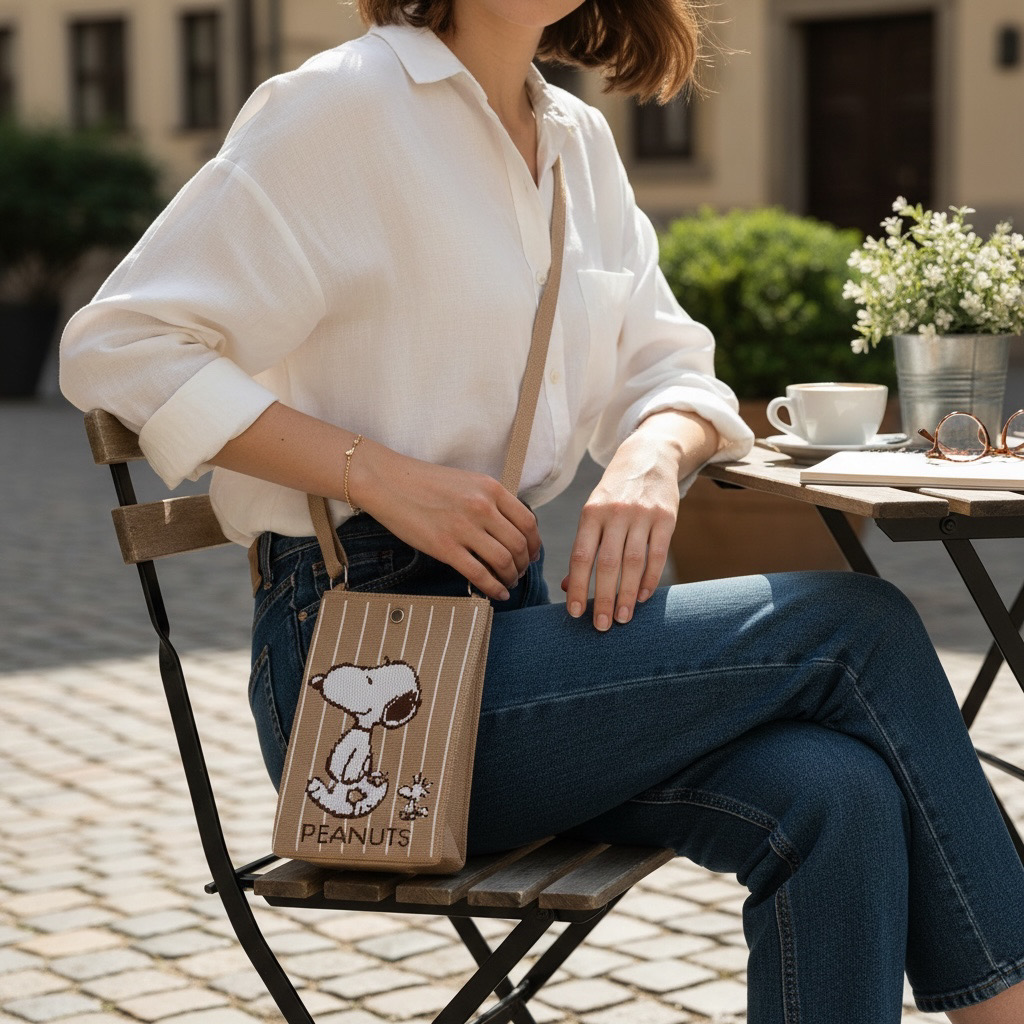 スマホショルダーニットバッグ スヌーピー SNOOPY レディース