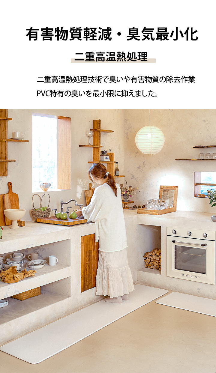 キッチンマット リバーシブル 完全防水 ヨガマット 玄関マット 厚手