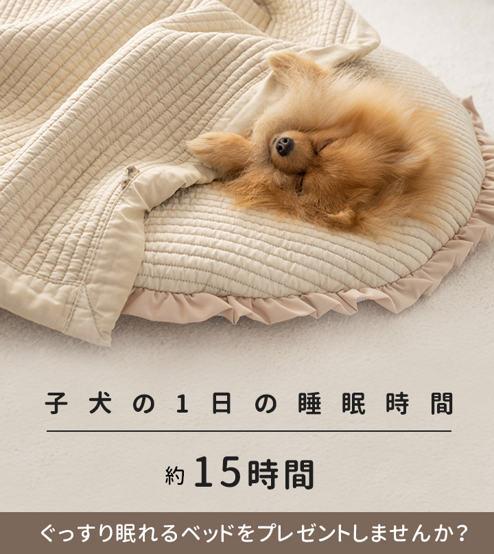 ペット ペットグッズ ベッド ベット フリルラグ ペットクッション イブル キルティングカバー 円形 直径105cmの画像