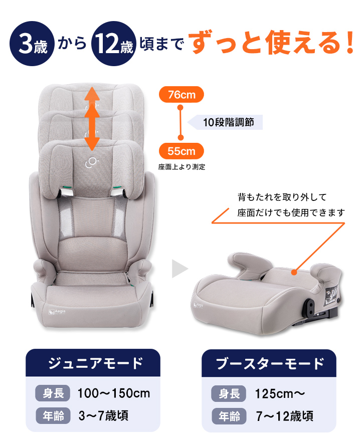 ジュニアシート isofix チャイルドシート ブースターシート 3歳から 12
