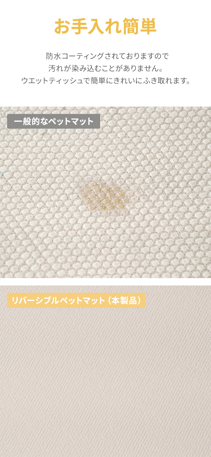 ペット マット リバーシブル 200x140cm 厚さ7mm 転倒 防水 滑り