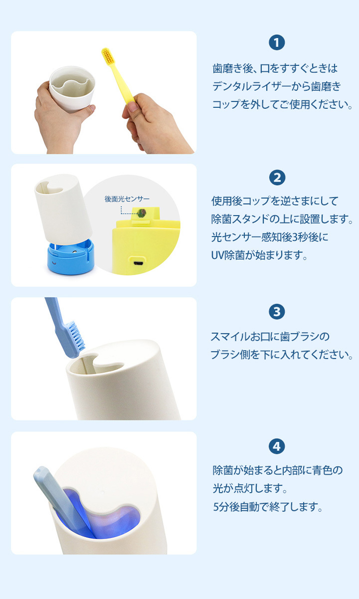 JJOBI(ジョビ) 除菌デンタルライザー 歯ブラシ 歯ブラシコップ