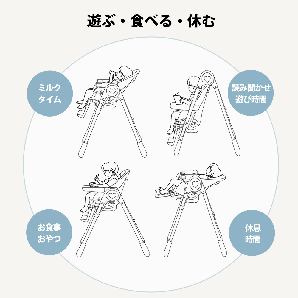 ベビーチェア ハイチェア ローチェア 折りたた...の詳細画像2