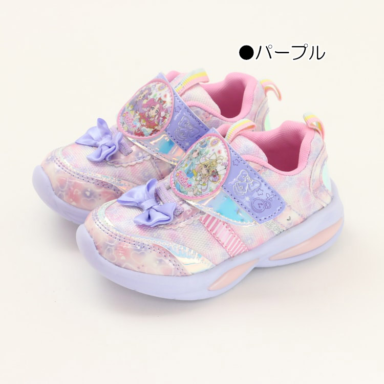 名探偵プリキュア！ 光る靴 スニーカー 女の子 キャラクター キッズ 振動で光る 15-19cm G 新作 2603  C | コマリヨー | 02