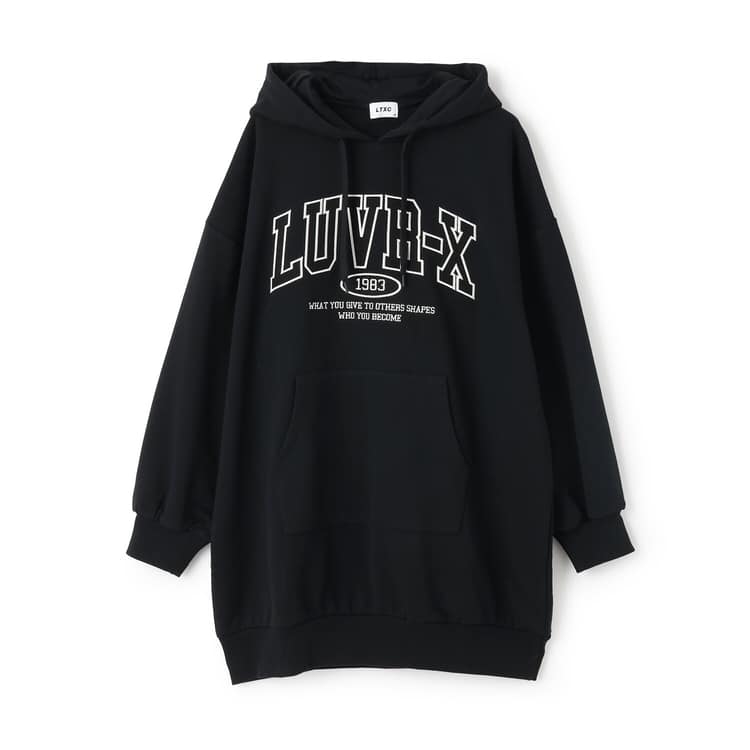 LOVETOXIC ルーズパーカワンピース ラブトキシック 裏毛 ロゴ 140